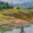 Предпросмотр схемы вышивки «Пейзаж, лес, река» (№162200)