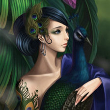 Схема вышивки «с павлином»