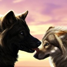 Схема вышивки «волки»