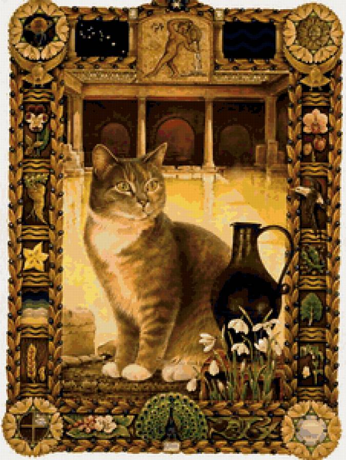 Кошачий гороскоп. Водолей - живопись, кошки, картина, гороскоп, лесли энн эвери, анималисты - предпросмотр