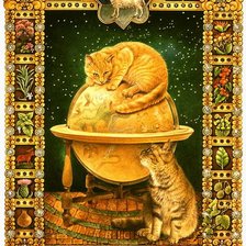 Схема вышивки «Кошачий гороскоп. Овен»