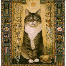 Схема вышивки «Кошачий гороскоп. Телец»