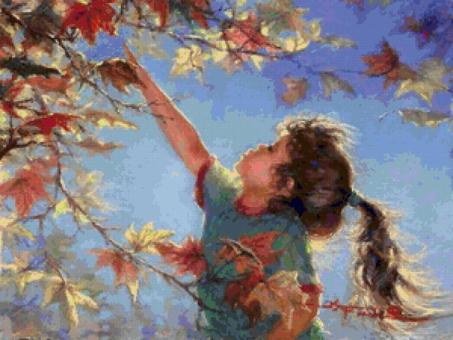 Осень в парке - девочка, осень, дети - предпросмотр