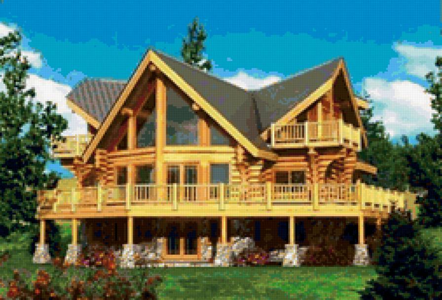 домик - особняк, дом, домик, терем, деревянный - предпросмотр