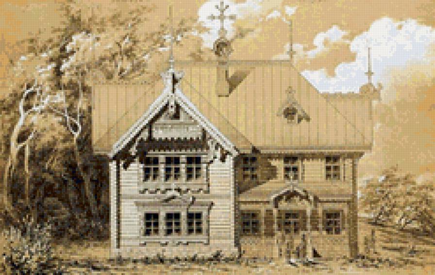 №163538 - домик, изба, терем, особняк, дом, деревянный - предпросмотр