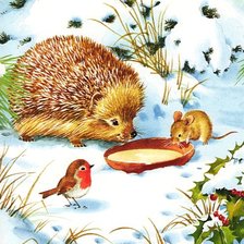 Схема вышивки «Зимний обед»