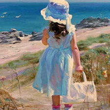 Схема вышивки «Серия "Девочки" На море»