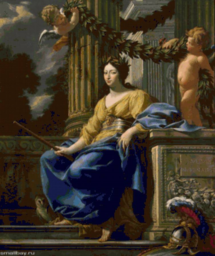 Вуэ Симон. Анна Австрийская в образе Минервы. - женщина, картина, портрет, мифы., девушка - предпросмотр