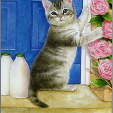 Схема вышивки «Забавный котенок»