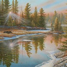 Схема вышивки «Лесная река»