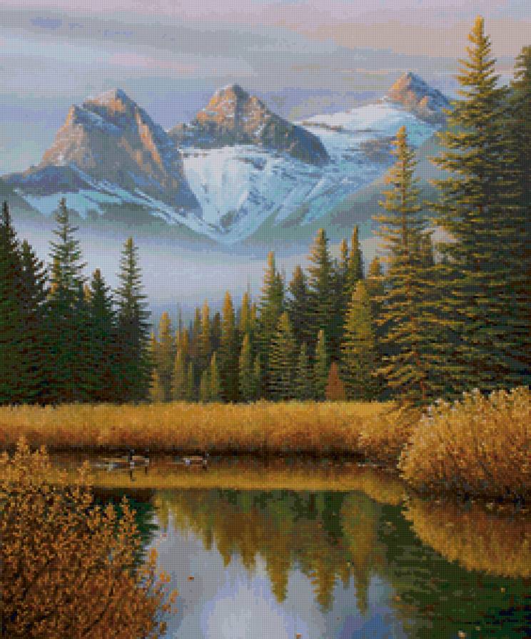 Осень в горах - пейзаж, живопись - предпросмотр