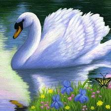 Схема вышивки «Лебедь»