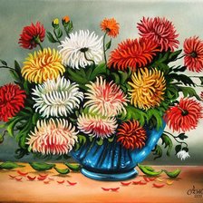 Схема вышивки «Хризантемы»