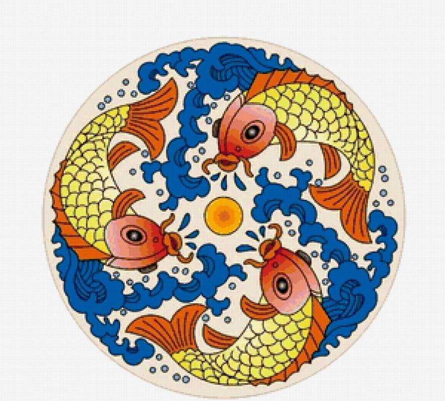 сюжет для подушки - рыбки - предпросмотр