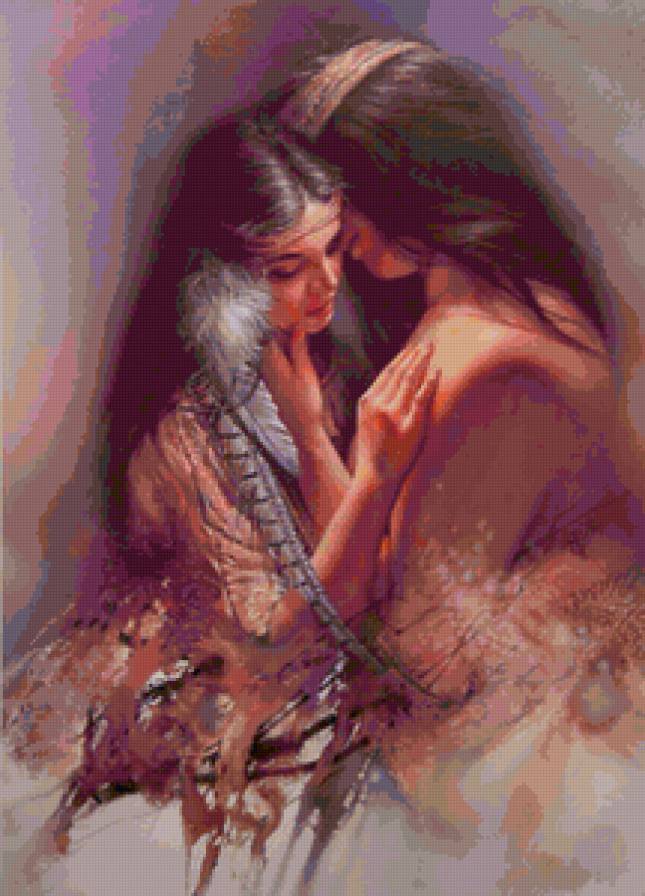 Серия "В индейском стиле" - девушка, пара, двое, люди, мужчина - предпросмотр