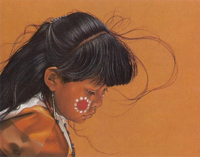 Серия "В индейском стиле" - дети, девочка - оригинал