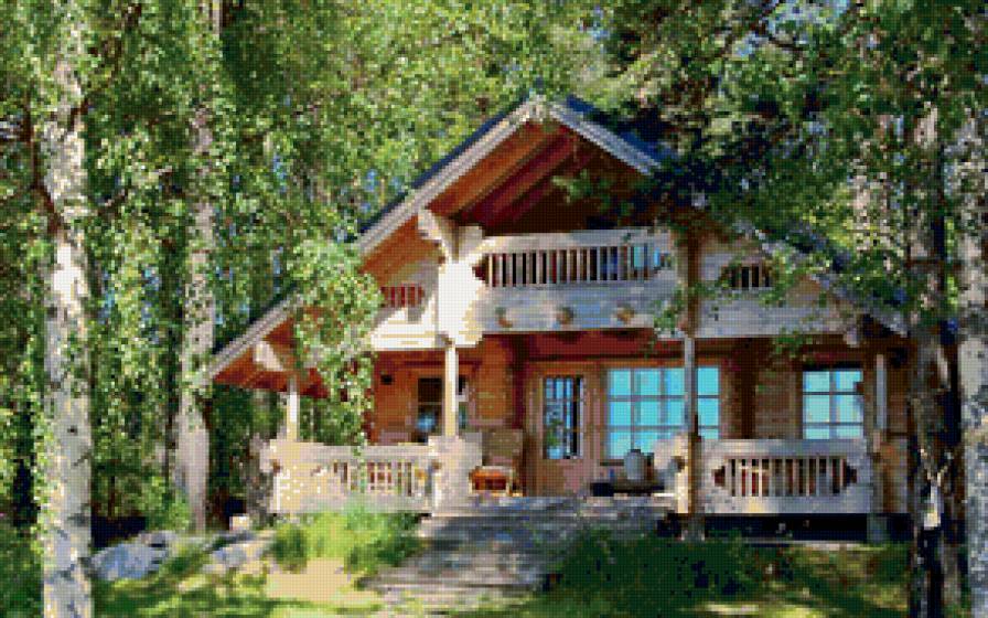 домик - коттедж, дом, домик, терем, особняк, изба, деревянный - предпросмотр