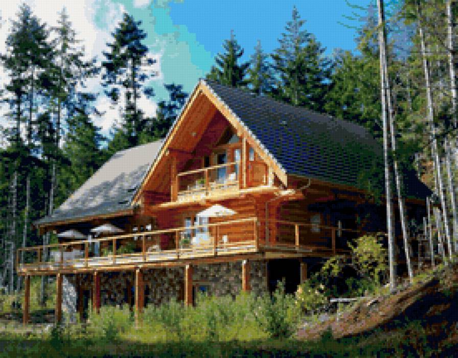 №164594 - деревянный, дом, терем, изба, домик, коттедж, особняк - предпросмотр