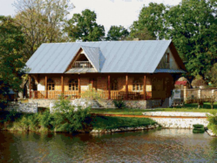 №164602 - домик, коттедж, особняк, изба, терем, деревянный, дом - предпросмотр