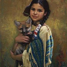 Схема вышивки «Скво - девушка по индейски»