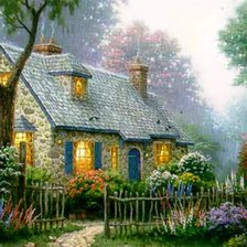 Схема вышивки «сказочный домик»