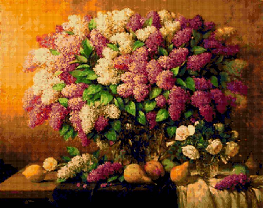 №164827 - ваза, букет, цветы, сирень - предпросмотр