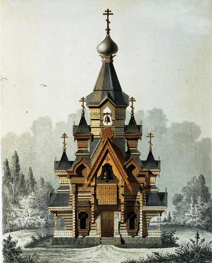 №164853 - храм, церковь, деревянный, изба - оригинал