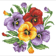 Схема вышивки «анютки»