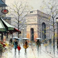 Схема вышивки «дождь в Париже»