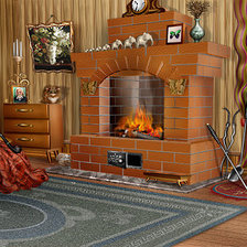 Схема вышивки «жаба у камина...»