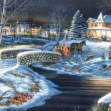 Схема вышивки «Рождественская ночь»