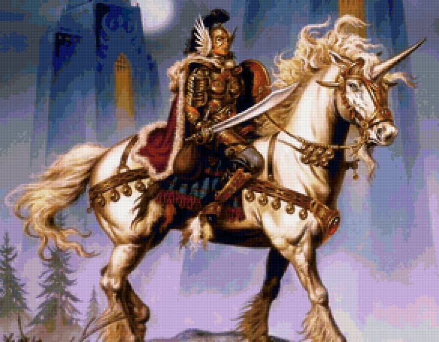 №165291 - рыцарь, лошадь, фэнтази, воин, игра, аниме - предпросмотр