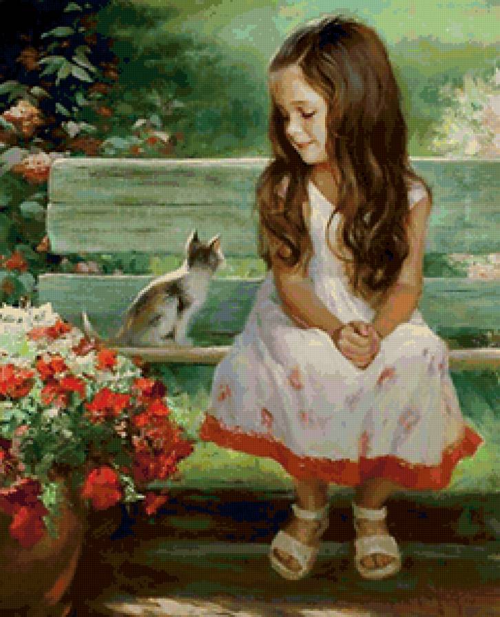 Друзья 2 - дети, котенок, девочка - предпросмотр