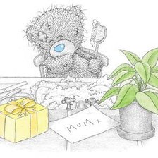 Схема вышивки «Мишка тедди в ванной комнате»