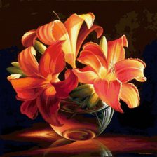 Схема вышивки «Подушка-лилии»