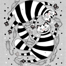 Схема вышивки «Котики и мышки»