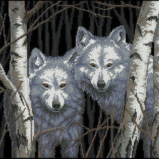 Схема вышивки «волки»