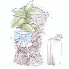 Схема вышивки «Мишка тедди с цветком»