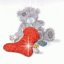 Схема вышивки «Мишка тедди новый год»