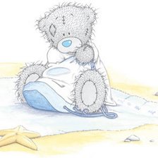 Схема вышивки «Мишка тедди на пляже»