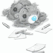 Схема вышивки «Мишка тедди письма»