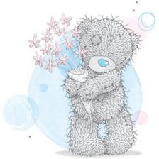 Схема вышивки «Мишка тедди с букетом 2»