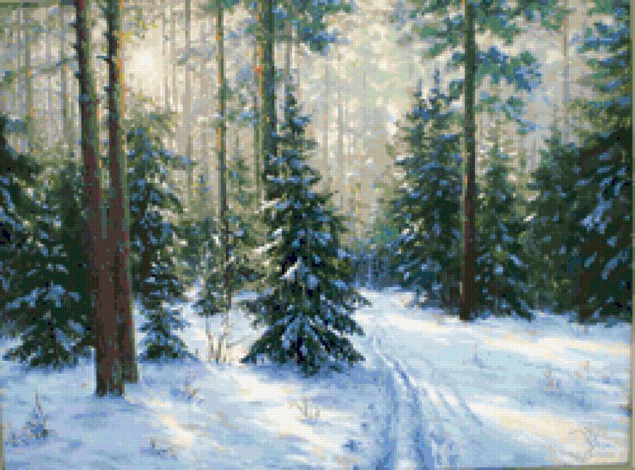 зима - лес, пейзаж, зима - предпросмотр