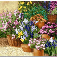 Схема вышивки «Цветочные корзины»