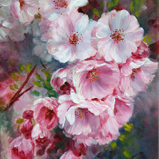 Схема вышивки «ветка яблони»