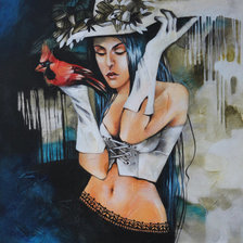 Схема вышивки «девушка»