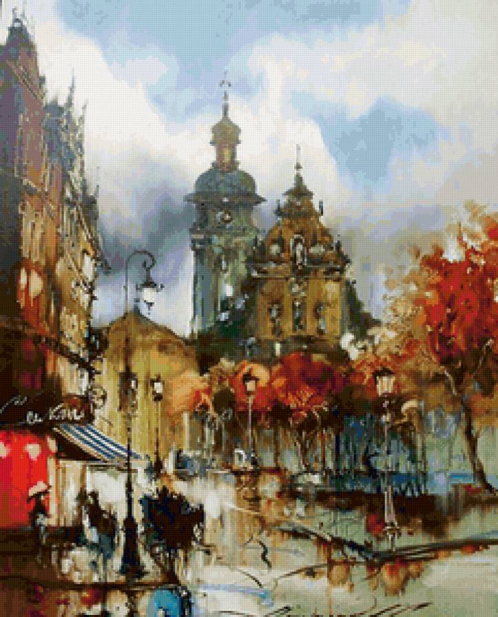 Тени города - пейзаж, город, люди - предпросмотр