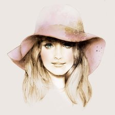 Схема вышивки «девушка в шляпе»