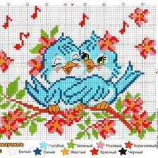Схема вышивки «птички»