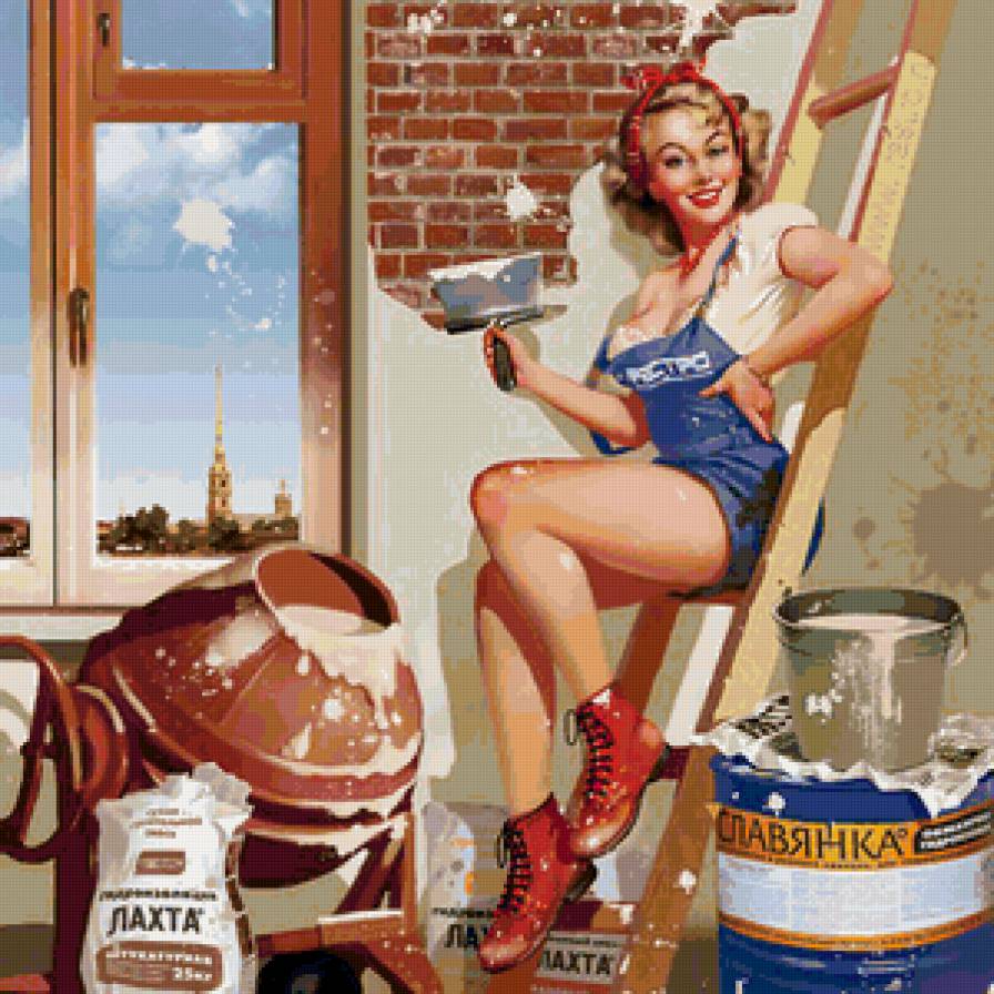 маляр - живопись, картина, девушка, женщина - предпросмотр